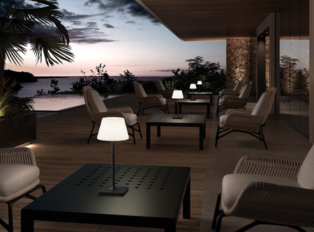 Lampa stołowa MASH biały 2W 3000K IP44 akumulatorowa przenośna, ściemnianie