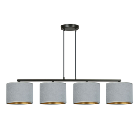 Lampa wisząca HILDE 4 BL GRAY Emibig 1050/4 czarny/chrom