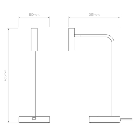 Lampa stołowa Astro Enna Desk USB C 1058213 Matowy Nikiel