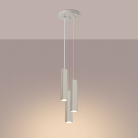 Sollux Lighting Lampa wisząca KARBON 3P beżowy SL.1595
