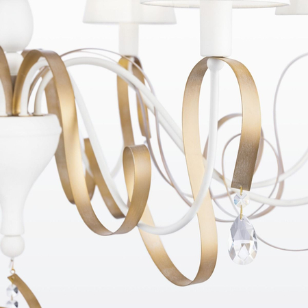 Żyrandol Maytoni ARM010-08-W Intreccio - Biały z dodatkiem złota