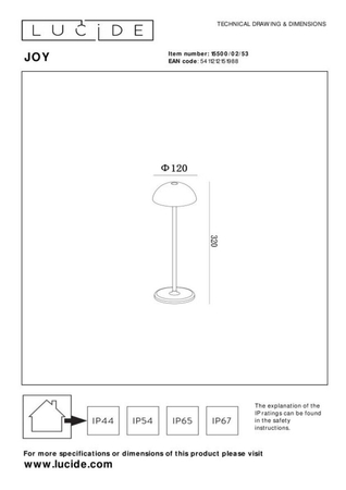 Lampa zewnętrzna Lucide JOY 15500/02/53 