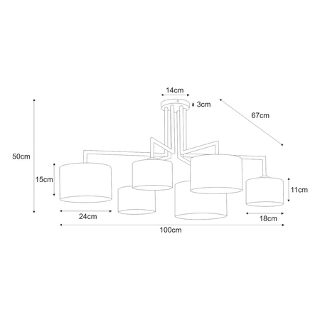 Lampa sufitowa SIMONE BLACK Kaja K-4321 czarny