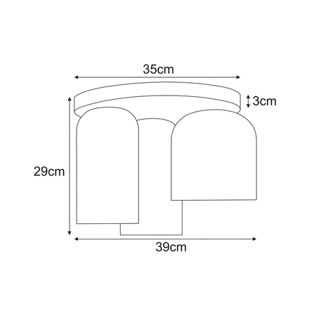 Lampa sufitowa Kaja CAPRI K-5625 bursztynowy, czarny