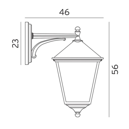 LONDON 493 BLACK E27 LED 11W ON ARM DOWN