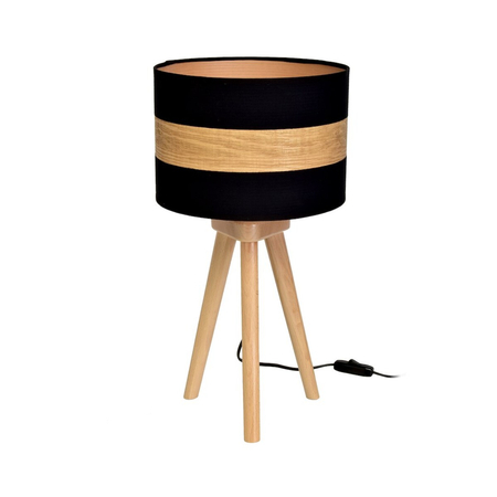 Milagro Lampka stołowa TERRA 1xE27 MLP6292 Czerń / Naturalne drewno