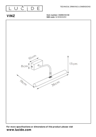 Kinkiet Lucide VINZ 45299/02/30 czarny