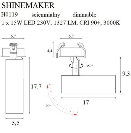 Oprawa wpuszczana Maxlight H0119 biały