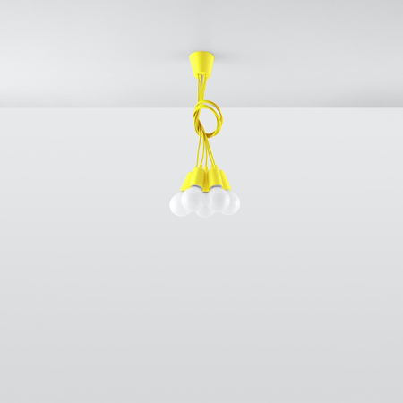 Sollux Lighting Lampa wisząca DIEGO 5 żółta SL.0580