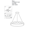Lampa wisząca Reus 1xLED złota LP-8069/1P LED GD