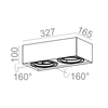 Spot AQform Squares Mini 111 X 2 Surface Biały Struktura
