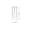 Lampa wisząca Solin wisząca 3xE27 szara LP-181/3P GR