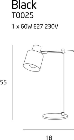 Lampa stołowa Maxlight T0025 Black