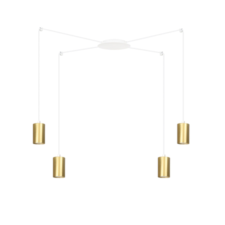 Lampa wisząca TRAKER 4 WH/GOLD Emibig 527/4 biały/złoty