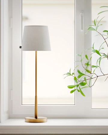 Lampa stołowa By Rydens Lumi H68,5 cm E27 złoty/biały