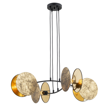 Lampa wisząca MOTIF 4 Emibig 1326/4 czarny/złoty