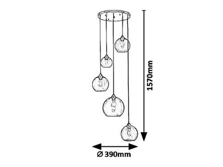 Lampa wisząca Rabalux Tanesha 6440 czarny
