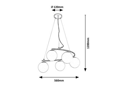Lampa wisząca Rabalux Aslan 3470 czarny matowy