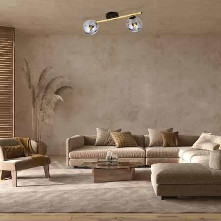 Lampa sufitowa SPLENDI 2 Emibig 1246/2 czarny/złoty
