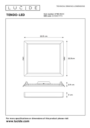 Lampa sufitowa Lucide TENDO-LED biały 07106/18/31
