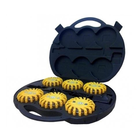 Zestaw 6 x Dysk sygnalizacyjny Mactronic yellow z walizką