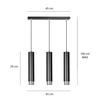 Lampa wisząca KIBO 3 BL/CHROME Emibig 643/3 czarny/chrom