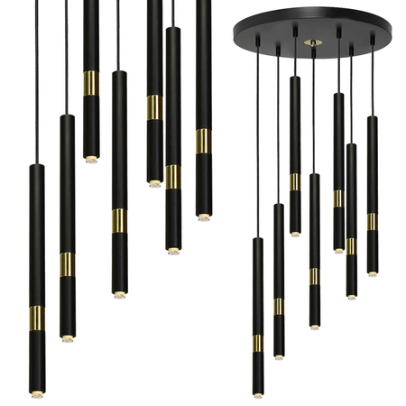 Milagro Lampa wisząca MONZA BLACK/GOLD 7xG9 8W MLP6385 CZARNY / ZŁOTY