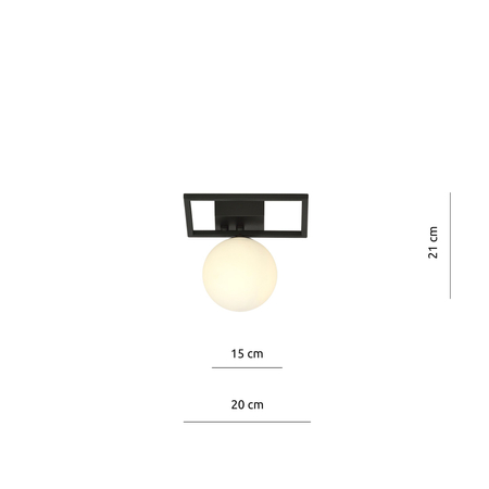 Lampa sufitowa IMAGO 1E BLACK/OPAL Emibig 1130/1E biały/czarny