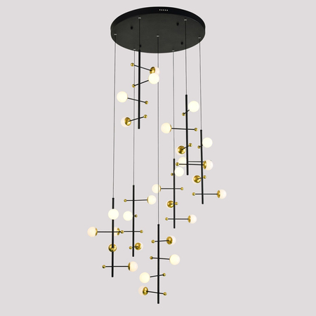 Lampa wisząca Italux Helmond  PND-43883-28 Czarny, złoty