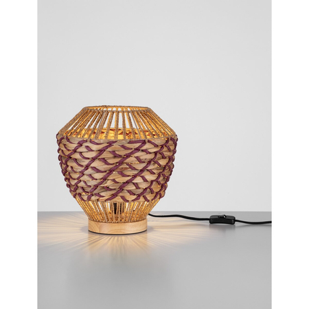 Lampa wisząca Luces Exclusivas LOMVERO LE45356 drewno jasne i ciemne, czerwony