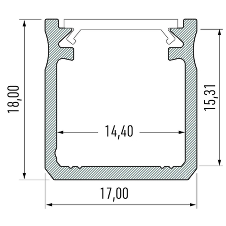Eko-Light PROFIL ALUMINiOWY SREBRNY TYP G 2m + KLOSZ MLECZNY EKPR0125