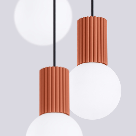 Sollux Lighting Lampa wisząca HALO 3P ochra czerwona SL.1730