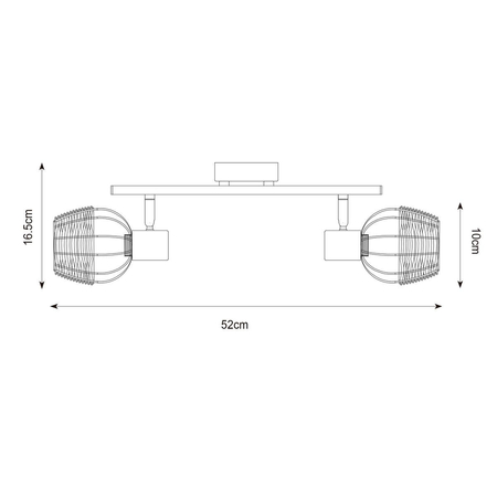 Lampa sufitowa COPA Zuma Line R5022003-2TU czarny/złoty