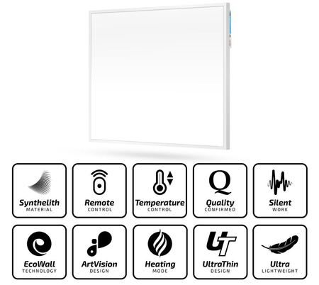 Panel grzewczy Cronos z WiFi i pilotem 480W kolor ramki biały