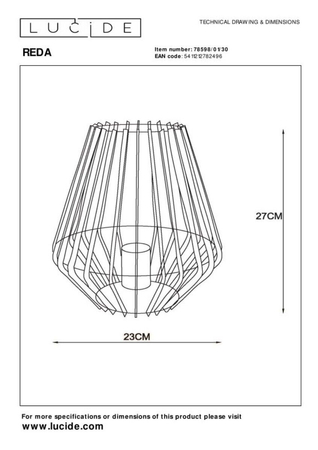 Lampa stołowa Lucide REDA 78598/01/30 czarny