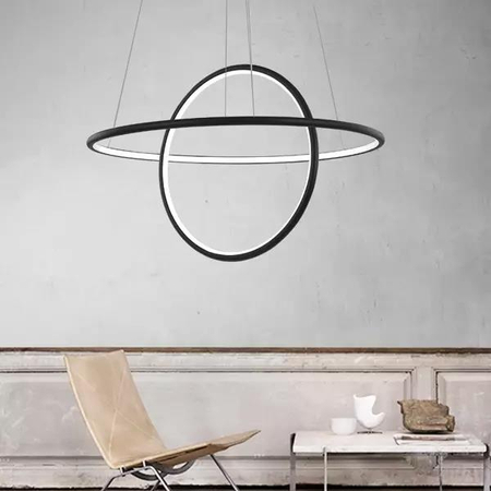 Lampa Ledowe Okręgi No.2 czarna 100cm 3k