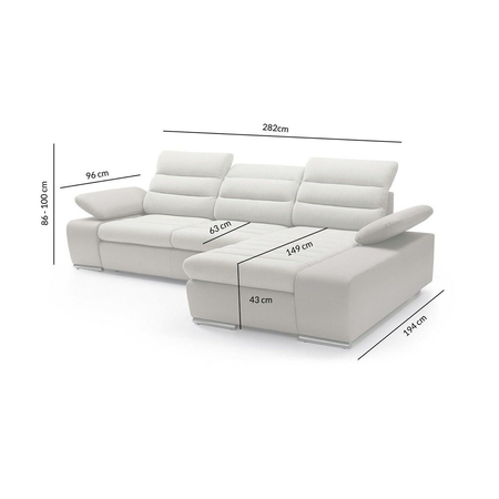 Narożnik TOBI z funkcją spania - I grupa tkanin