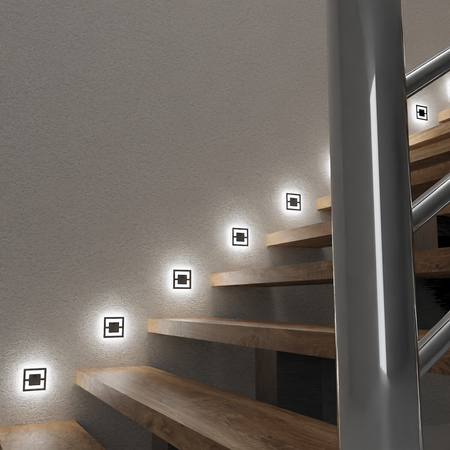 Eko-Light Oprawa schodowa QUADRO BLACK Barwa Ciepła 3000K EKS6906 CZARNY