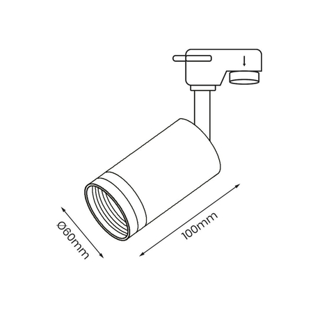 Milagro Track Spot Pipe Ring Czarny 1xGU10 ML7669 CZARNY
