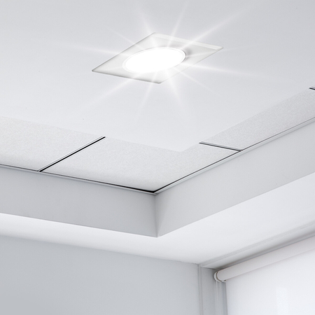 Eko-Light Oczko sufitowe szklane KWADRATOWE. Kolor: BIAŁY EKOS208 BIAŁY