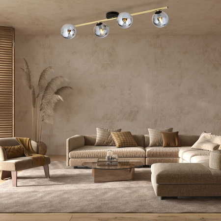 Lampa sufitowa SPLENDI 4 Emibig 1246/4 czarny/złoty