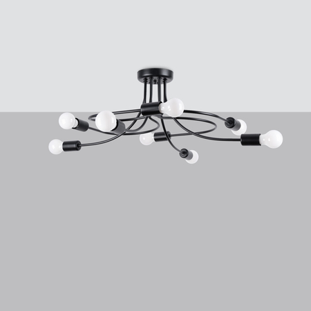 Sollux Lighting Żyrandol LEVAR 8 czarny SL.1457
