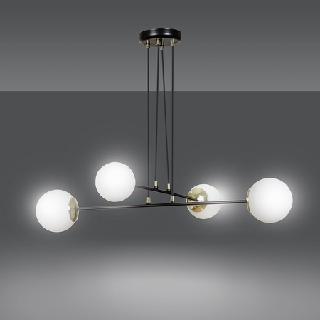 Lampa wisząca OGNIS 4 BLACK Emibig 966/4 biały/czarny