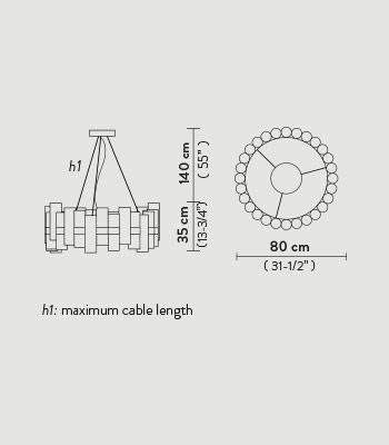 Lampa wisząca Slamp LAL87SOS0003PE000 La Lollo Large Peltro