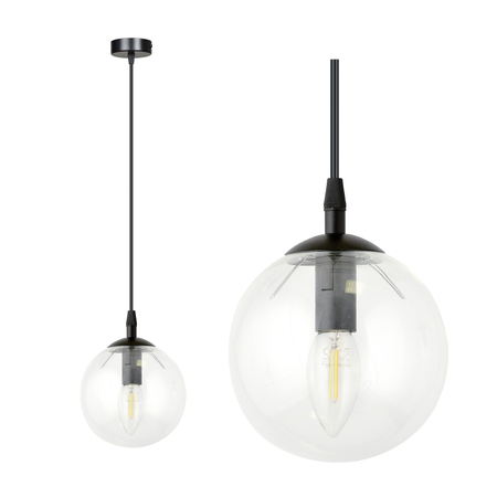 Lampa wisząca COSMO 1 BL TRANSPARENT Emibig 711/1 czarny