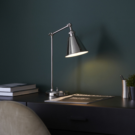 Lampa stołowa Endon Lighting Hal 97836 nikiel