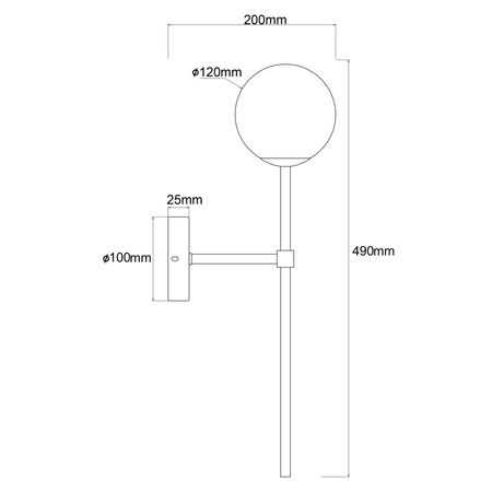 Light Prestige Kinkiet Piruleta czarny IP44 1xG9 LP-008/1W BK