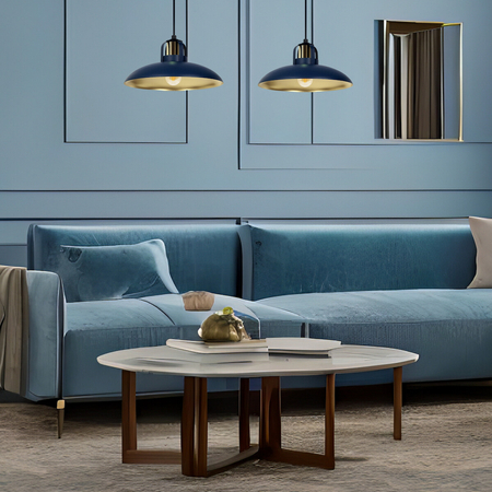 Milagro Lampa wisząca FELIX NAVY BLUE/GOLD 2xE27 MLP7715 GRANATOWY / ZŁOTY