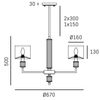 Cosmo Light Lampa wisząca SUTTON P06385AU-WH