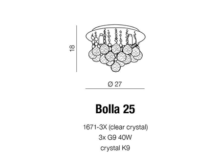 Plafon Azzardo AZ1285 Bolla 25 chrome